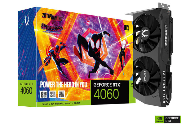 조텍 게이밍 지포스 RTX 4060 TWIN Edge OC D6 8GB 스파이더맨 : 어크로스 더 유니버스 번들